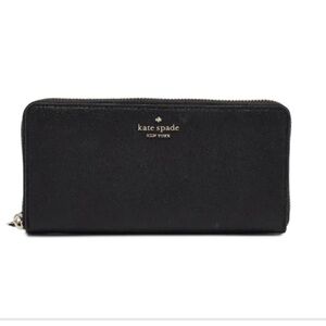 Kate Spade New York Zip Around Leather Wallet Black. Excellent condition.